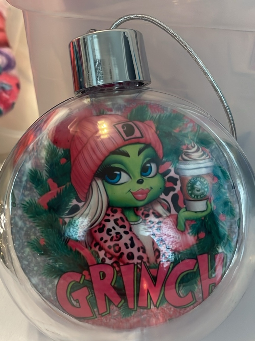 Grinch Holiday  Ornament - Pink/Green Women's